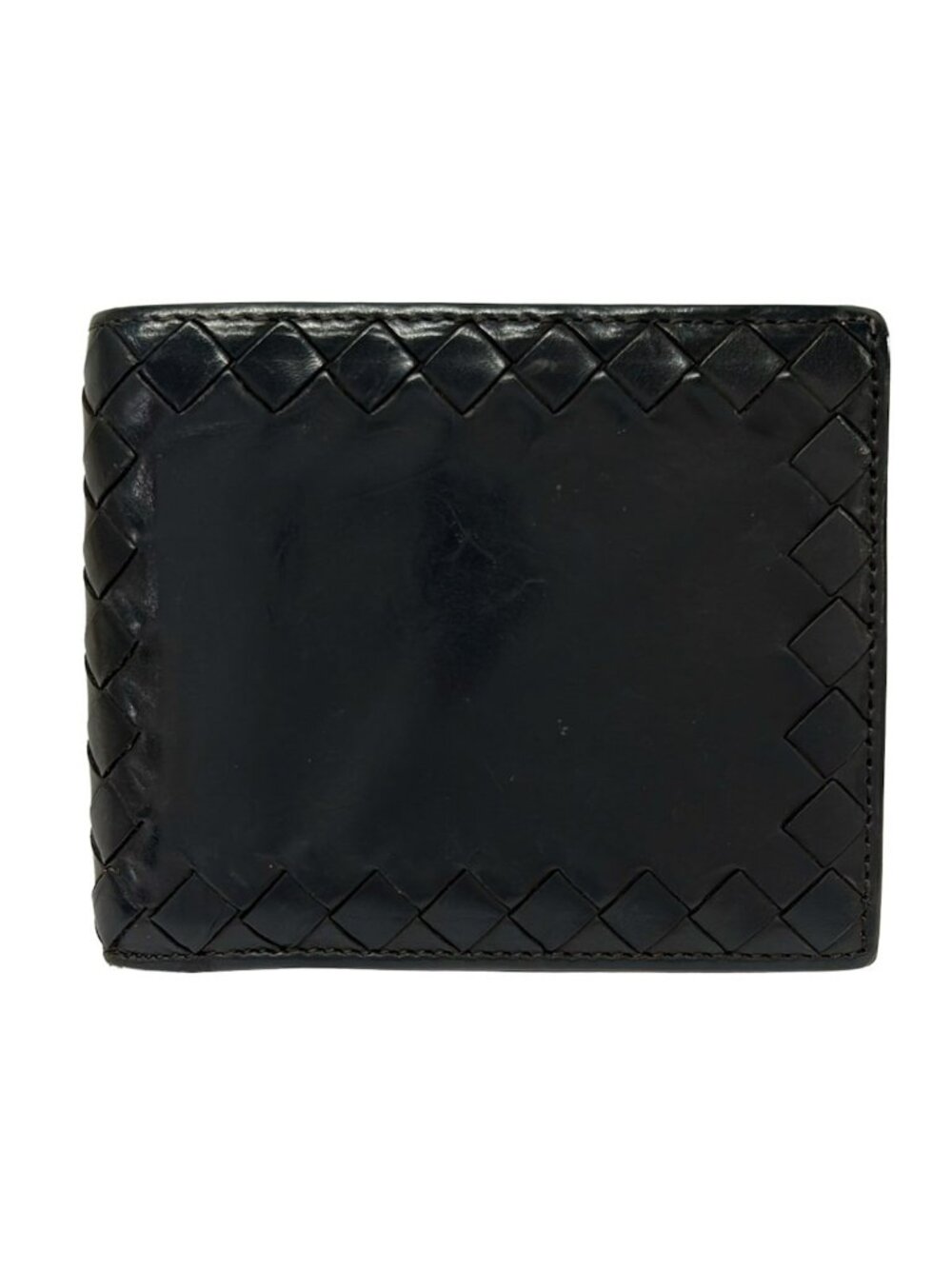 Bottega Veneta Billfold Intrecciato Black Leather Wallet